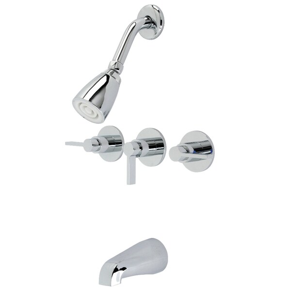 Tub and Shower Faucet, Polished Chrome, Wall Mount